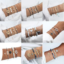 Load image into Gallery viewer, Bohemian Turtle Marble Stone Beads Bracelet Multilayer Adjustable Open Bracelet Set For Women Fashion Vintage Tassel Bracelet