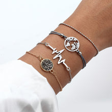 Load image into Gallery viewer, Bohemian Turtle Marble Stone Beads Bracelet Multilayer Adjustable Open Bracelet Set For Women Fashion Vintage Tassel Bracelet