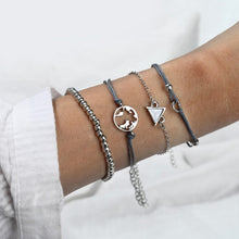 Load image into Gallery viewer, Bohemian Turtle Marble Stone Beads Bracelet Multilayer Adjustable Open Bracelet Set For Women Fashion Vintage Tassel Bracelet