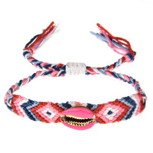 Load image into Gallery viewer, Bohemian Handmade Braid Shell Charms Bracelet Adjustable Rope Chain Bracelet Anklet for Women Girl Ethnic Cuff Wristband Jewelry