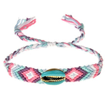 Load image into Gallery viewer, Bohemian Handmade Braid Shell Charms Bracelet Adjustable Rope Chain Bracelet Anklet for Women Girl Ethnic Cuff Wristband Jewelry