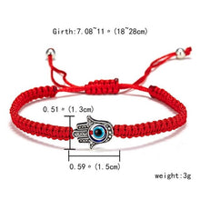 Load image into Gallery viewer, Rinhoo Lucky Red String Thread Hand Palm Bracelets Blue Turkish Evil Eye Charm Women Handmade Friendship Jewelry Lovers Gifts