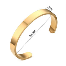 Load image into Gallery viewer, Vnox Free Engraving Custom Basic Bangles for Women Men Simple Stainless Steel Couple Cuff Bracelets Valentine's Day Gift