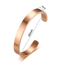 Load image into Gallery viewer, Vnox Free Engraving Custom Basic Bangles for Women Men Simple Stainless Steel Couple Cuff Bracelets Valentine's Day Gift
