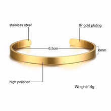 Load image into Gallery viewer, Vnox Free Engraving Custom Basic Bangles for Women Men Simple Stainless Steel Couple Cuff Bracelets Valentine's Day Gift