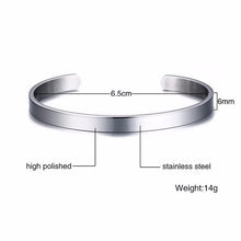 Load image into Gallery viewer, Vnox Free Engraving Custom Basic Bangles for Women Men Simple Stainless Steel Couple Cuff Bracelets Valentine's Day Gift