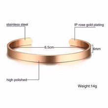 Load image into Gallery viewer, Vnox Free Engraving Custom Basic Bangles for Women Men Simple Stainless Steel Couple Cuff Bracelets Valentine's Day Gift
