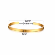 Load image into Gallery viewer, Vnox Free Engraving Custom Basic Bangles for Women Men Simple Stainless Steel Couple Cuff Bracelets Valentine's Day Gift