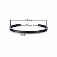 Load image into Gallery viewer, Vnox Free Engraving Custom Basic Bangles for Women Men Simple Stainless Steel Couple Cuff Bracelets Valentine's Day Gift
