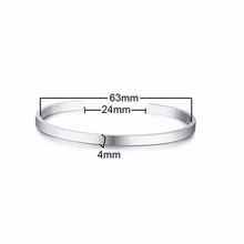 Load image into Gallery viewer, Vnox Free Engraving Custom Basic Bangles for Women Men Simple Stainless Steel Couple Cuff Bracelets Valentine's Day Gift