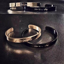 Load image into Gallery viewer, Vnox Free Engraving Custom Basic Bangles for Women Men Simple Stainless Steel Couple Cuff Bracelets Valentine's Day Gift