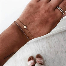 Load image into Gallery viewer, IPARAM Women's Vintage Multilayer Bracelet Set Bohemian Charm Heart Lotus Shell Bracelet Charm Geometric Crystal Beaded Fashion