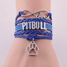 Load image into Gallery viewer, Infinity love PITBULL women bracelet stacks dog paw charm leather wrap men bracelets &amp; bangles for women jewelry accessories